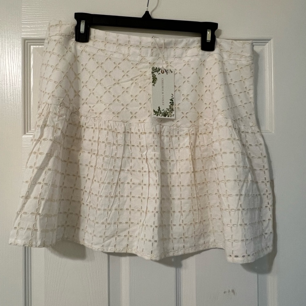 Chelsea & Violet NWT White Eyelet Skirt